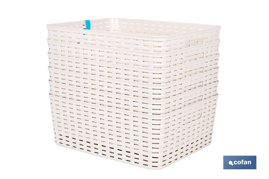 CESTA MULTIUSOS 12L 36X28X13.5 cm BEIGE 4 CESTA MULTIUSOS 12L 36X28X13.5 cm BEIGE - Imagen 4