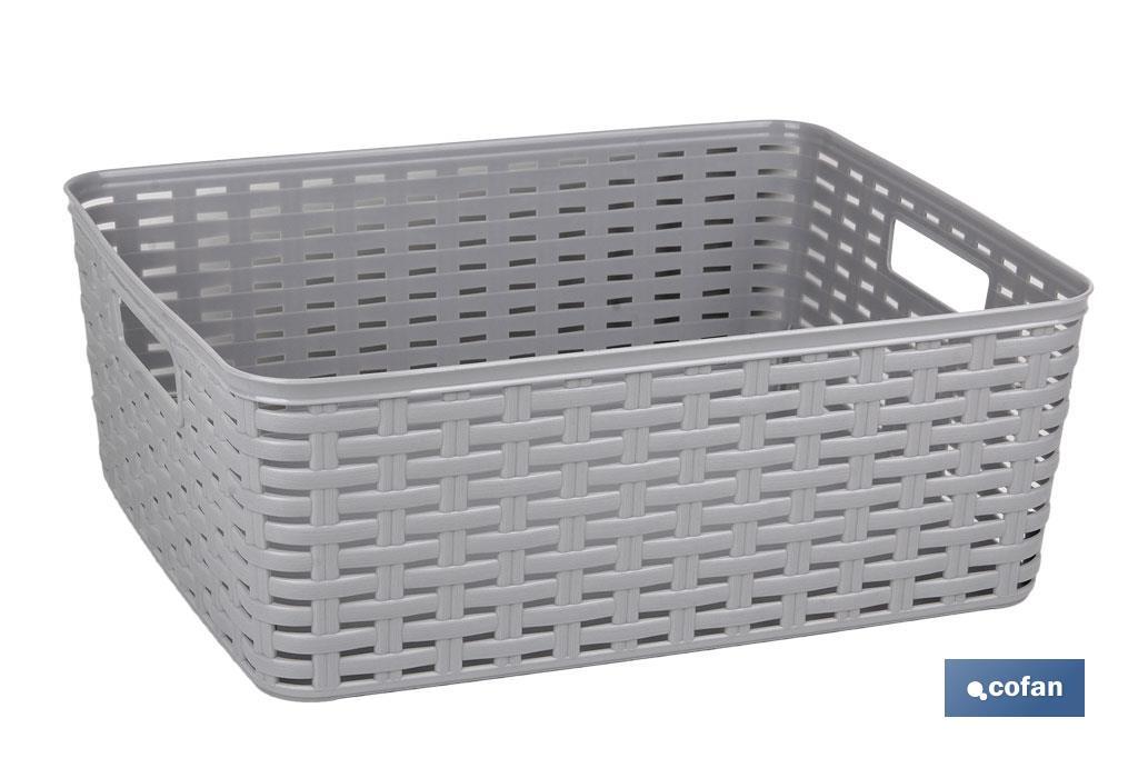 CESTA MULTIUSOS 12L 36X28x13.5cm GRIS venta unitaria 4 CESTA MULTIUSOS 12L 36X28x13.5cm GRIS venta unitaria - Imagen 4