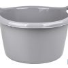 BARREÑO REDONDO ASAS 15L GRIS  42X39.5X25cm
