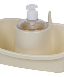 ESTROPAJERO CON DOSIFICADOR BEIGE 26X13X16.5cm