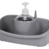 ESTROPAJERO CON DOSIFICADOR GRIS CLARO 26X13X16.5cm