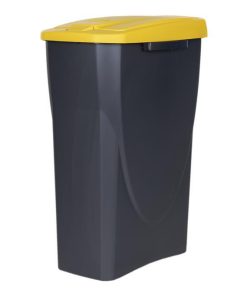 CUBO DE BASURA PARA RECICLAR 25 LITROS  COLOR AMARILLO 21.5 X 36 X 51 CM
