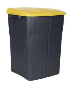 CUBO DE BASURA PARA RECICLAR 45 LITROS  COLOR AMARILLO 36.5 X 36 X 51  CM
