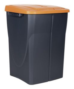 CUBO DE BASURA PARA RECICLAR 45 LITROS  COLOR NARANJA 36.5 X 36 X 51  CM