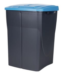 CUBO DE BASURA PARA RECICLAR 45 LITROS  COLOR AZUL 36.5 X 36 X 51  CM