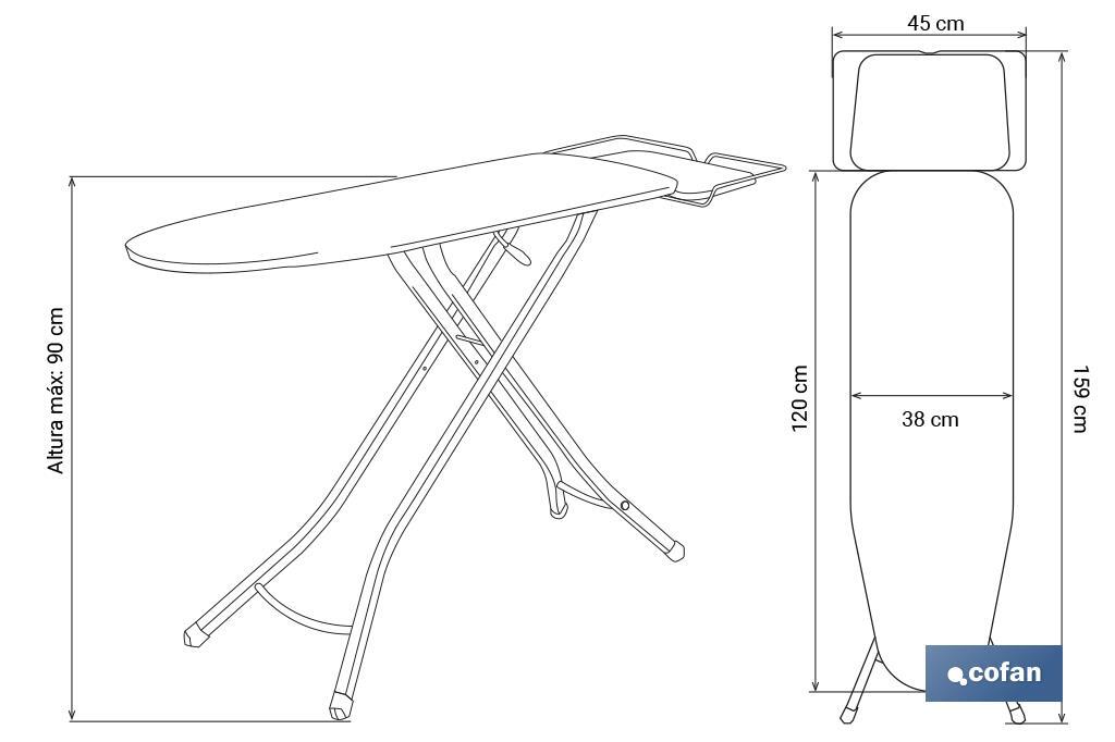 TABLA PLANCHAR 120X38 cm MODELO CESENA DISEÑO 3 3 TABLA PLANCHAR 120X38 cm MODELO CESENA DISEÑO 3 - Imagen 3