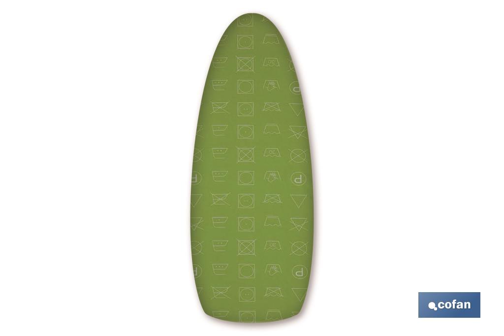 FUNDA TABLA PLANCHAR ALGODON 140X60 ICONOS LAVADO VERDE 1 FUNDA TABLA PLANCHAR ALGODON 140X60 ICONOS LAVADO VERDE