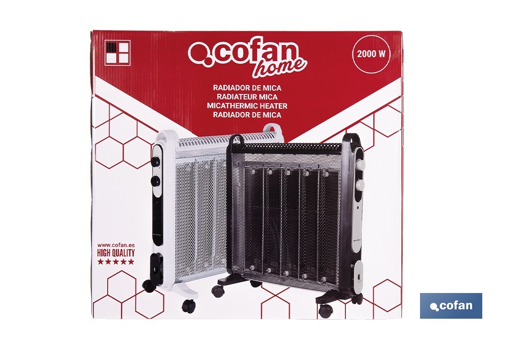 RADIADOR DE MICA BLANCO MODELO ASTANA 2000W 1 RADIADOR DE MICA BLANCO MODELO ASTANA 2000W