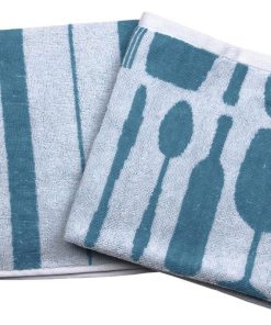 PACK 2 PAÑOS COCINA 50x50 AZUL
