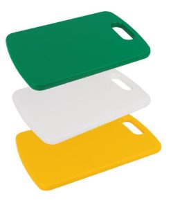 TABLA CORTE CON ASA AMARILLO 30x20x1,5 cm. MODELO CHIPS