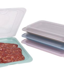 PACK DE 4 PORTAEMBUTIDOS APILABLES CREMA, AZUL, VERDE, NUDE 25 X 17 X 3 CM