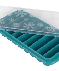 CUBITERA HIELO CON TAPA COLOR TURQUESA 12.5X26X4 cm venta unitaria