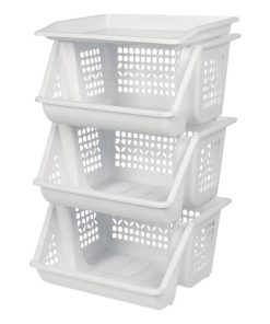 VERDULERO BLANCO 3 CESTAS 62X39X32 cm