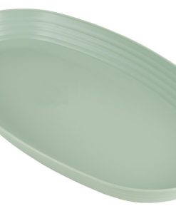 FUENTE OVALADA VERDE AGUA 39 x22x 4,5 cm MODELO NARA 2000ml