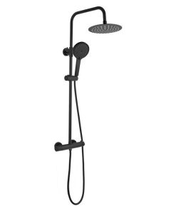 COLUMNA DE DUCHA NEGRA CON GRIFO TERMOSTATICO 90-1,40 CM