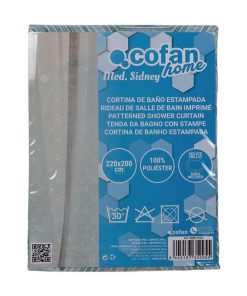 CORTINA DE BAÑO HEXAGONOS POLIÉSTER 220x200
