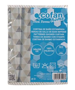 CORTINA DE BAÑO TRIANGULOS POLIÉSTER  220x200