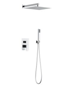 CONJUNTO DE DUCHA EMPOTRADA MONOMANDO CUADRADA CROMADA