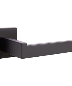 PORTARROLLOS/TOALLERO NEGRO MATE DE ACERO CON DISEÑO CUADRADO GAMA FAIAL 16 X 8 X 5,5 CM