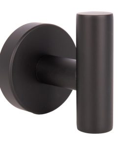 PERCHA NEGRA MATE DE ACERO CON DISEÑO REDONDO GAMA RIBEIRA 5 X 5 X 6 CM