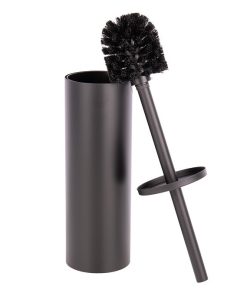 ESCOBILLERO PARA INODORO NEGRO MATE DE ACERO GAMA RIBEIRA 9,1 X 9,1 X 39 CM
