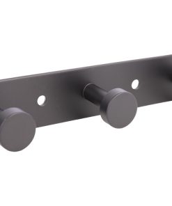 PERCHERO DE PARED NEGRO DE ACERO CON 3 POMOS 15,6 X 2,7 X 2,8 CM