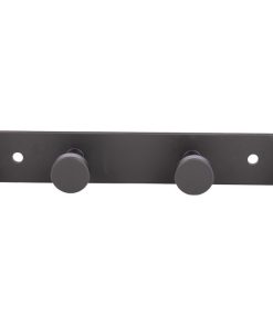 Alternative view of PERCHERO DE PARED NEGRO DE ACERO CON 4 POMOS 21,6 X 2,7 X 2,8 CM