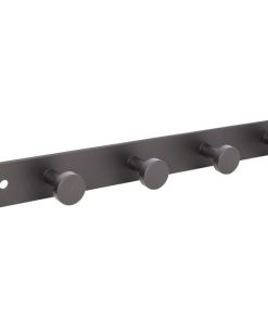 PERCHERO DE PARED NEGRO DE ACERO CON 6 POMOS 33,51 X 2,7 X 2,8 CM