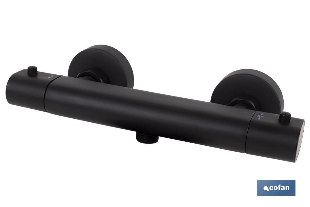 GRIFO TERMOSTATICO DUCHA NEGRO MATE MODELO KERCH 2 GRIFO TERMOSTATICO DUCHA NEGRO MATE MODELO KERCH - Imagen 2
