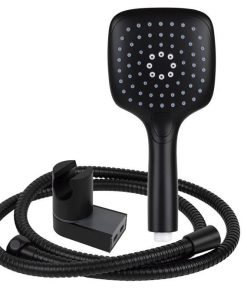 KIT DE DUCHA MANGO+FLEXO+SOPORTE NEGRO