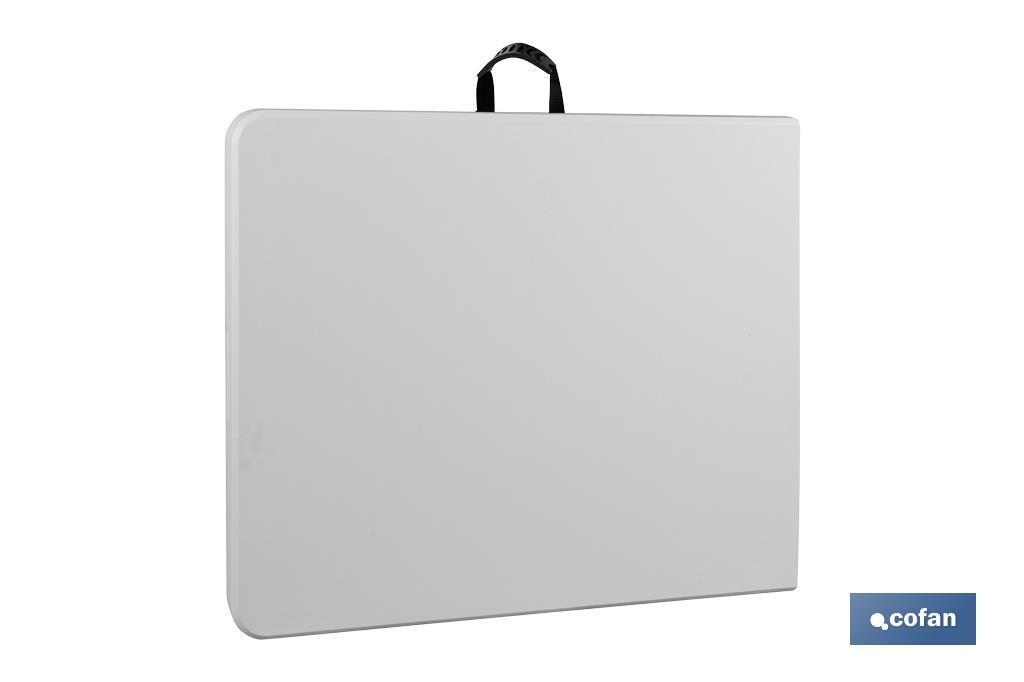 MESA PLEGABLE RECTANGULAR BLANCA CON BLOQUEO DE SEGURIDAD 180x70x72 CM 3 MESA PLEGABLE RECTANGULAR BLANCA CON BLOQUEO DE SEGURIDAD 180x70x72 CM - Imagen 3
