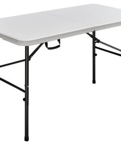 MESA PLEGABLE RECTANGULAR BLANCA 122x60x74 CM