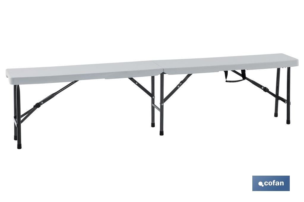 BANCO PLEGABLE RECTANGULAR BLANCO 180x25x43cm 1 BANCO PLEGABLE RECTANGULAR BLANCO 180x25x43cm