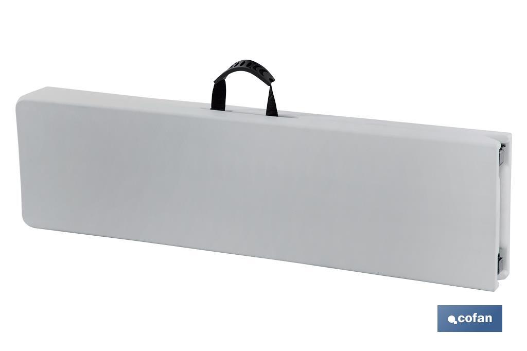 BANCO PLEGABLE RECTANGULAR BLANCO 180x25x43cm 4 BANCO PLEGABLE RECTANGULAR BLANCO 180x25x43cm - Imagen 4