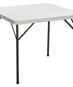 MESA PLEGABLE CUADRADA BLANCA 88x88x74cm