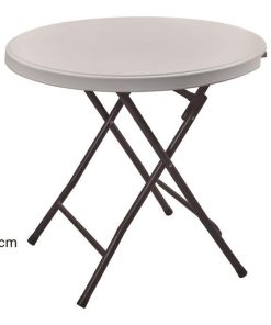 MESA REDONDA PLEGABLE BLANCA 80x80x74cm