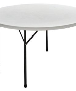 MESA REDONDA PLEGABLE BLANCA 120x74cm