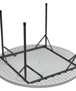 MESA REDONDA PLEGABLE BLANCA 120x74cm