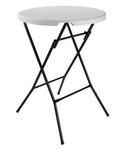 MESA ALTA PLEGABLE BLANCA 80x80x110cm