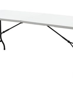 Alternative view of MESA PLEGABLE RECTANGULAR BLANCA CON BLOQUEO DE SEGURIDAD 180x75x72 CM