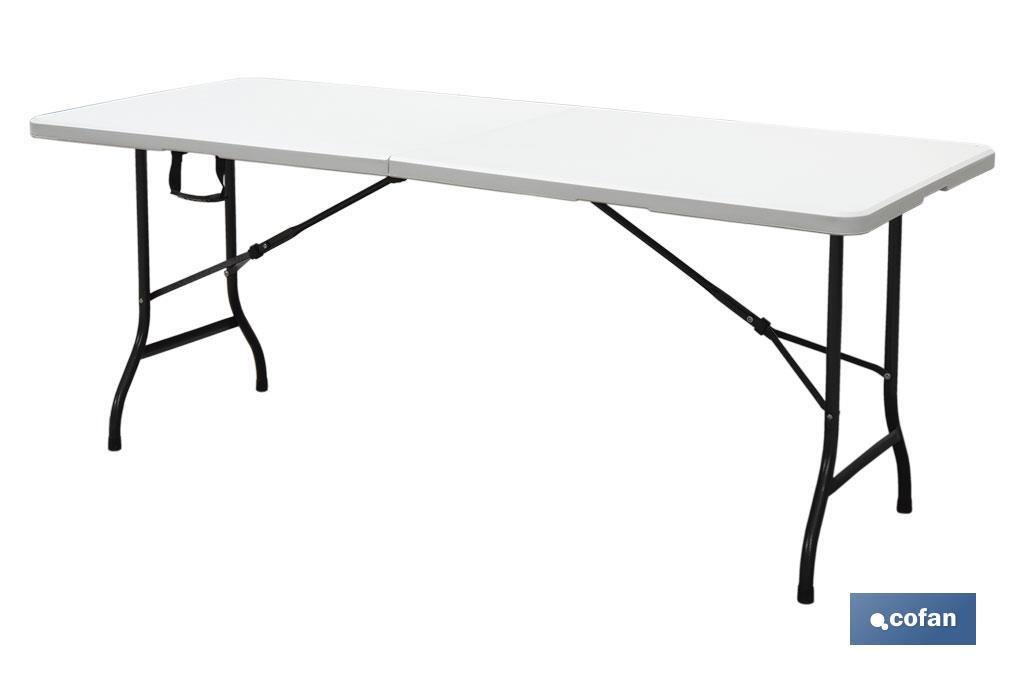 MESA PLEGABLE RECTANGULAR BLANCA CON BLOQUEO DE SEGURIDAD 180x75x72 CM 2 MESA PLEGABLE RECTANGULAR BLANCA CON BLOQUEO DE SEGURIDAD 180x75x72 CM - Imagen 2