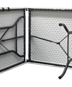 MESA PLEGABLE RECTANGULAR BLANCA CON BLOQUEO DE SEGURIDAD 180x75x72 CM 6 MESA PLEGABLE RECTANGULAR BLANCA CON BLOQUEO DE SEGURIDAD 180x75x72 CM