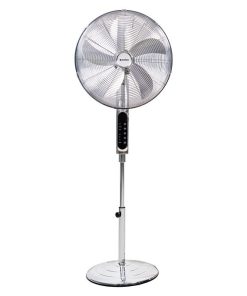 VENTILADOR DE PIE OSCILANTE GRIS METALIZADO OSCILANTE CON 3 VELOCIDADES Y TEMPORIZADOR Ø45 CM 70 W