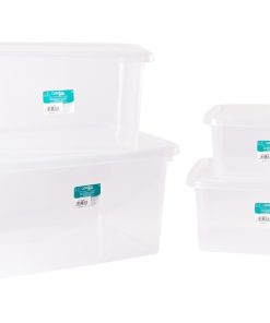 PACK DE 4 CAJAS DE ALMACENAJE TRANSPARENTES 4 L + 8 L + 15 L + 26 L