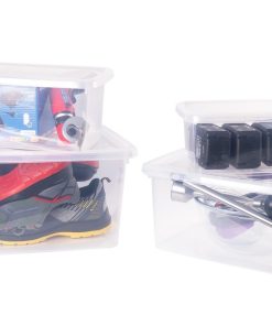 PACK DE 4 CAJAS DE ALMACENAJE TRANSPARENTES 4 L + 8 L + 15 L + 26 L