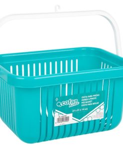 CESTA PARA PINZAS AZUL TURQUESA 27 X 21 X 14 CM
