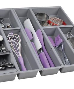 ORGANIZADOR PARA CAJÓN CON SEPARADORES DE COLOR GRIS 50 X 45 X 6,5 CM