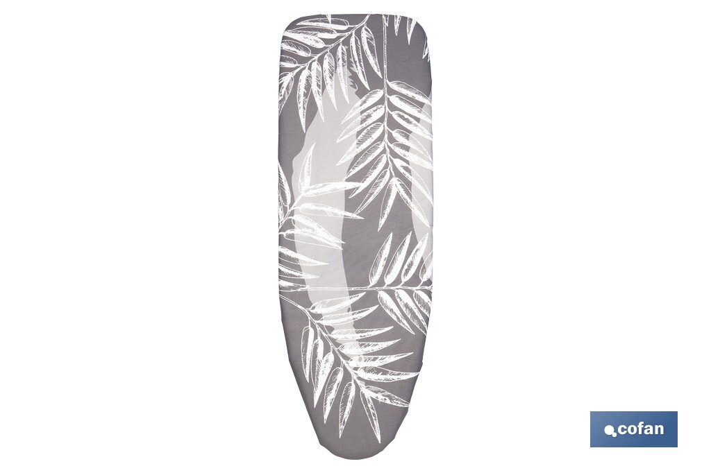 FUNDA ACOLCHADA PARA TABLA DE PLANCHAR 135 X 53 CM RAMAS GRIS BITONAL 1 FUNDA ACOLCHADA PARA TABLA DE PLANCHAR 135 X 53 CM RAMAS GRIS BITONAL