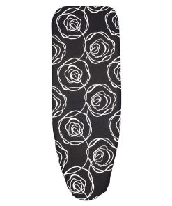 FUNDA ACOLCHADA PARA TABLA DE PLANCHAR 135 X 53 CM ROSAS NEGRAS