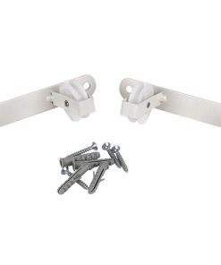 TENDEDERO FIJO DE PARED BLANCO DE DOS PIEZAS CON 2 POLEAS 20 X 6.5 X 2.5 CM